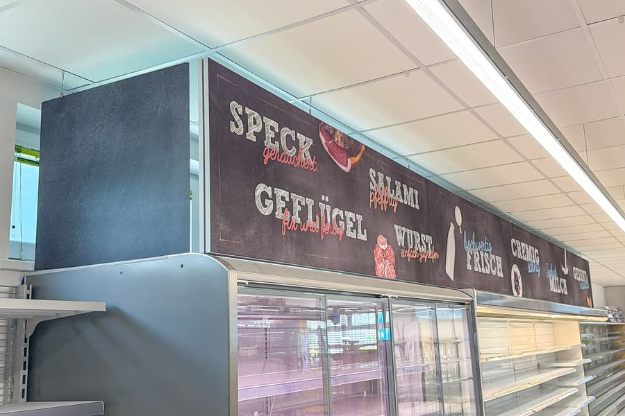 Hänge Werbe Reklame Deckenmontiert